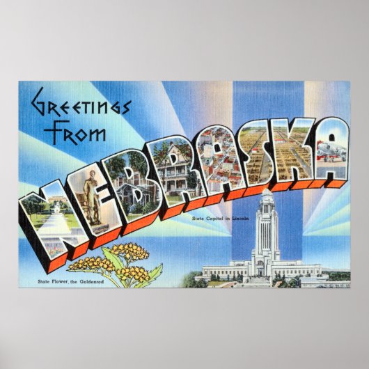  groeten uit Nebraska reizen Poster (Voorkant)