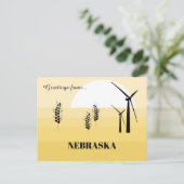 Groeten uit Nebraska State Sunny Yellow Shades Briefkaart (Staand voorkant)