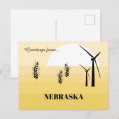 Groeten uit Nebraska State Sunny Yellow Shades Briefkaart (Voorkant / Achterkant)