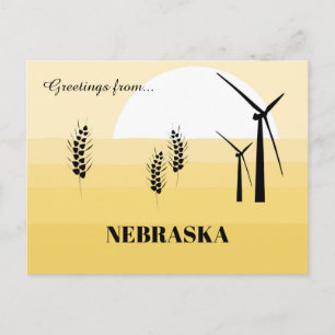 Groeten uit Nebraska State Sunny Yellow Shades Briefkaart
