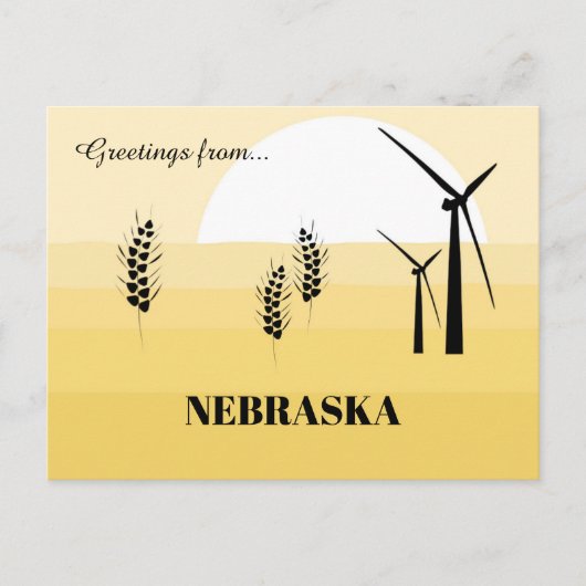 Groeten uit Nebraska State Sunny Yellow Shades Briefkaart (Voorkant)
