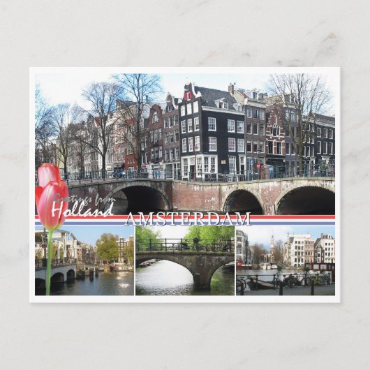 Groeten uit Nederland - Amsterdam Briefkaart (Voorkant)