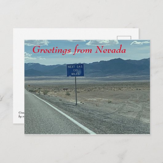 Groeten uit Nevada Briefkaart (Voorkant / Achterkant)