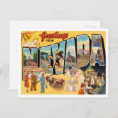 Groeten uit Nevada Vintage Travel Briefkaart (Voorkant / Achterkant)