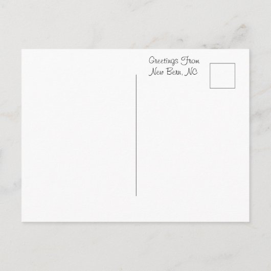 Groeten uit New Bern, North Carolina Briefkaart (Achterkant)