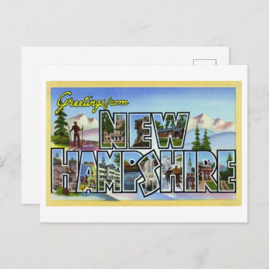 groeten uit New Hampshire Briefkaart (Voorkant / Achterkant)