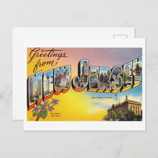  Groeten uit New Jersey Briefkaart (Voorkant / Achterkant)