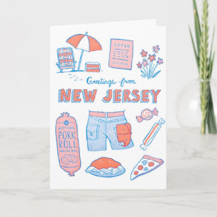 Groeten uit New Jersey Letterpress Kaart