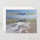 Groeten uit New Jersey State Flag Hearts USA Briefkaart (Voorkant / Achterkant)