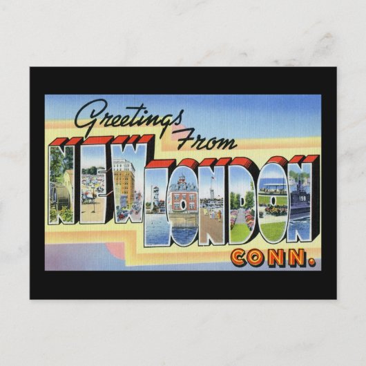 Groeten uit New London Connecticut Briefkaart (Voorkant)