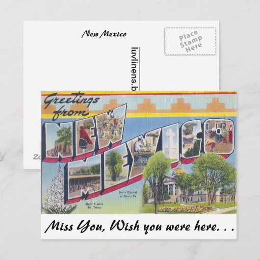 Groeten uit New Mexico Briefkaart (Voorkant / Achterkant)