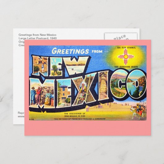 Groeten uit New Mexico Briefkaart (Voorkant / Achterkant)