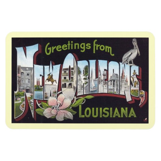 Groeten uit New Orleans, Louisiana Post Magneet (Horizontaal)