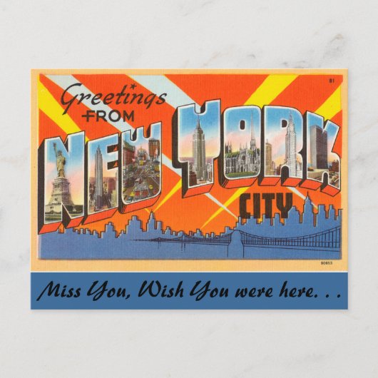 Groeten uit New York City Briefkaart (Voorkant)