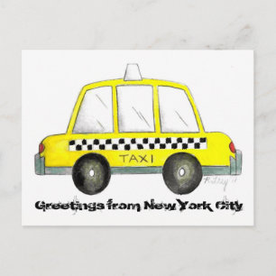 Groeten uit New York City NYC Yellow Taxi Cab Briefkaart