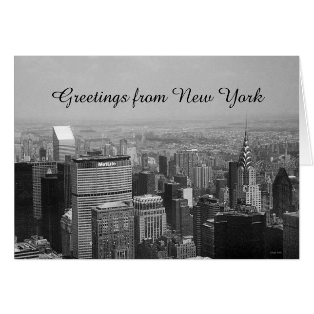 Groeten uit New York, New York Black en White (Voorkant Horizontaal)