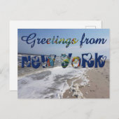 Groeten uit New York State Flag Hearts USA Briefkaart (Voorkant / Achterkant)