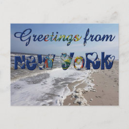 Groeten uit New York State Flag Hearts USA Briefkaart