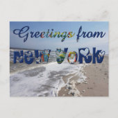 Groeten uit New York State Flag Hearts USA Briefkaart (Voorkant)