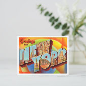 Groeten uit New York Vintage Travel Briefkaart (Staand voorkant)