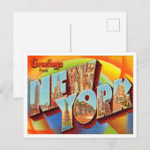 Groeten uit New York Vintage Travel Briefkaart (Voorkant / Achterkant)