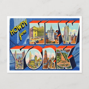 Groeten uit New York Vintage Travel Briefkaart