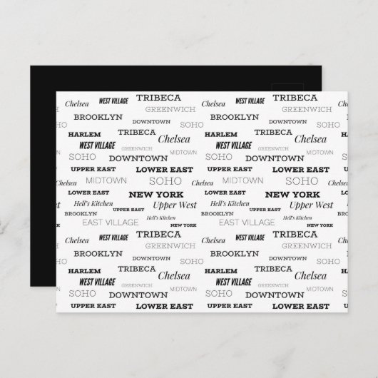 Groeten uit New York, wijken Briefkaart (Voorkant / Achterkant)