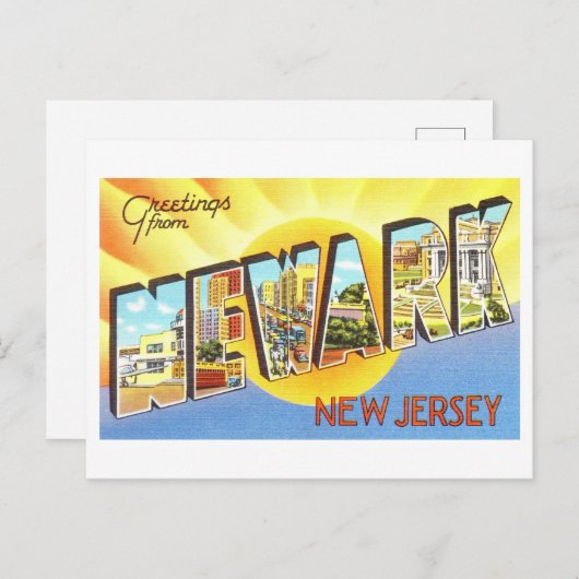 groeten uit Newark, New Jersey Briefkaart (Voorkant / Achterkant)