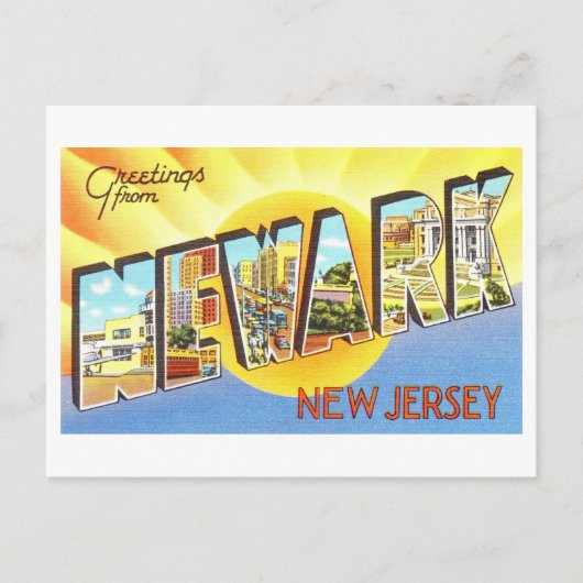 groeten uit Newark, New Jersey Briefkaart (Voorkant)