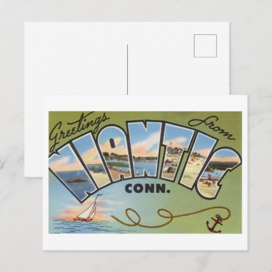  groeten uit Niantic, Connecticut Briefkaart (Voorkant / Achterkant)