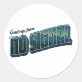 Groeten uit No Signal Ronde Sticker (Voorkant)