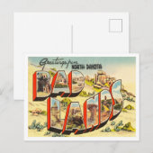 Groeten uit Noord-Dakota, Badlands Travel Briefkaart (Voorkant / Achterkant)