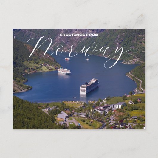 Groeten uit Noorwegen Cruise Reisansichtkaart Briefkaart (Voorkant)