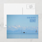 Groeten uit Noorwegen op de kaart van de oceaanfot (Voorkant / Achterkant)