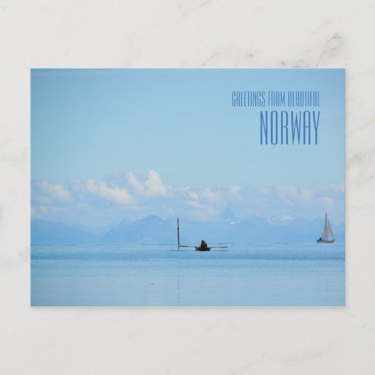 Groeten uit Noorwegen op de kaart van de oceaanfot (Voorkant)