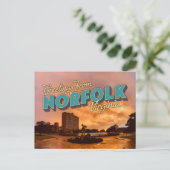 Groeten uit Norfolk, VA Postal Card Briefkaart (Staand voorkant)