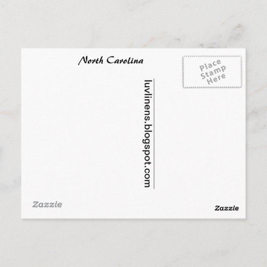 Groeten uit North Carolina Briefkaart (Achterkant)