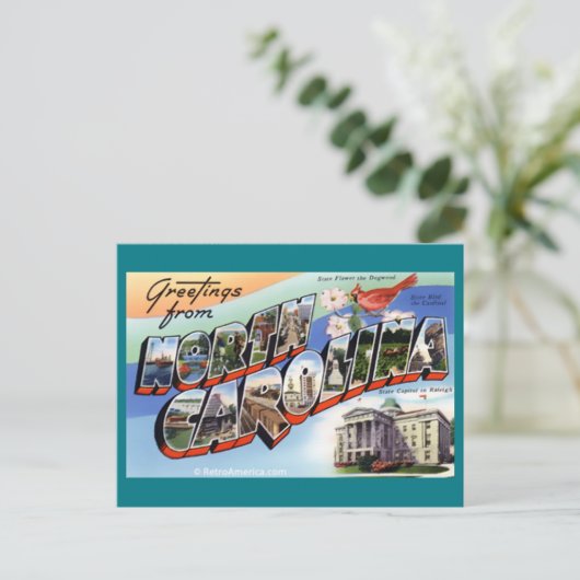 Groeten uit North Carolina Briefkaart (Staand voorkant)