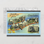 Groeten uit North Carolina Charlotte,  Briefkaart (Voorkant / Achterkant)