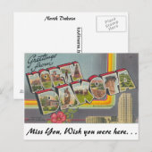 Groeten uit North Dakota Briefkaart (Voorkant / Achterkant)