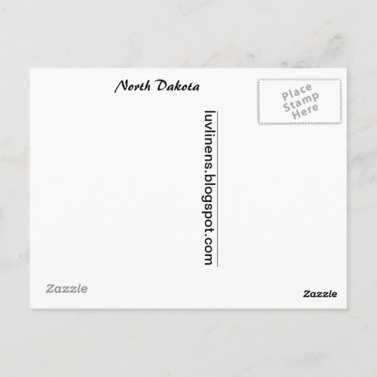 Groeten uit North Dakota Briefkaart (Achterkant)