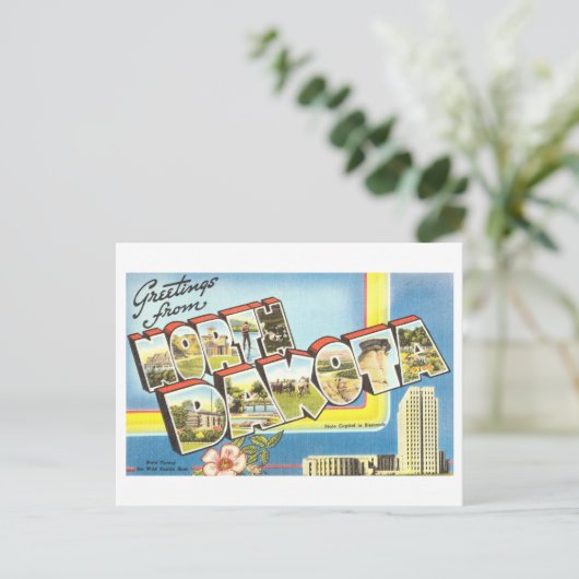  Groeten uit North Dakota Briefkaart (Staand voorkant)