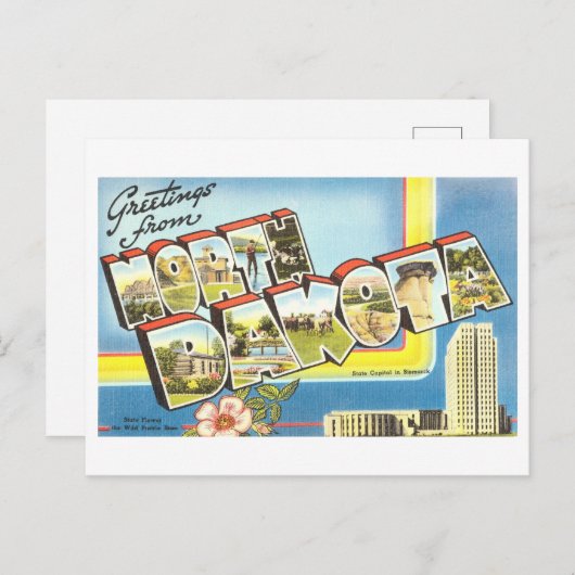 Groeten uit North Dakota Briefkaart (Voorkant / Achterkant)