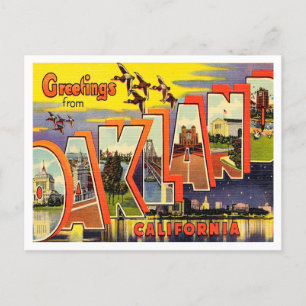 Groeten uit Oakland, California Vintage Travel Briefkaart
