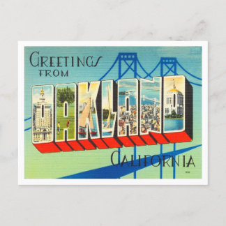 Groeten uit Oakland, California Vintage Travel Briefkaart