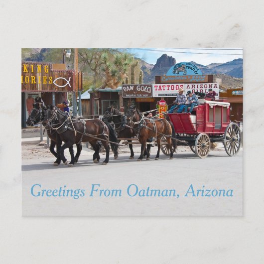 Groeten uit Oatman, Arizona Briefkaart (Voorkant)