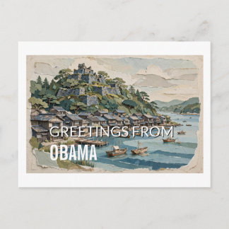 Groeten uit Obama, reisansichtkaart uit Japan Briefkaart