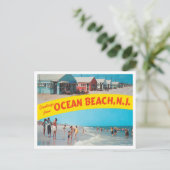 Groeten uit Ocean Beach, New Jersey Travel Briefkaart (Staand voorkant)