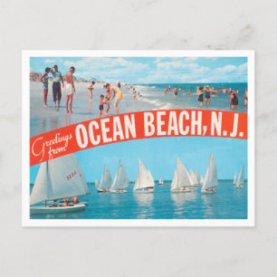 Groeten uit Ocean Beach, New Jersey Travel Briefkaart