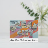 Groeten uit Ocean City, Maryland Briefkaart (Staand voorkant)